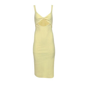 Bec + Bridge Sleeveless Cutout Midi Sheath Dress Light Yellow Women's Size US 2
